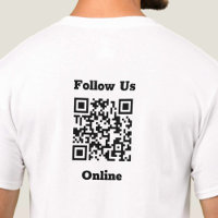 Follow Us Online Message with QR Code T-Shirt
