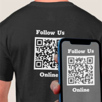 Follow Us Online Message with QR Code T-Shirt