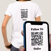 Follow Us Online Message with QR Code T-Shirt
