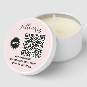 Follow Us Pink Blush Mini Candle Favors