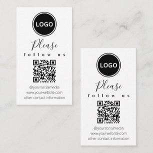 Follow us QR code Modern Business Card