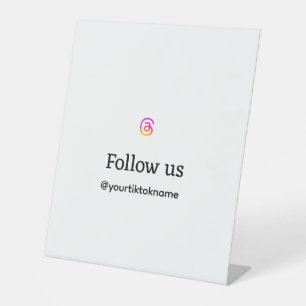 follow us thread username social media add QR text Pedestal Sign