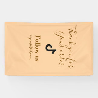 follow us tiktok username social media add QR text Banner