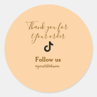 follow us tiktok username social media add QR text Classic Round Sticker