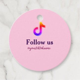 follow us tiktok username social media add QR text Favor Tags