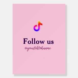 follow us tiktok username social media add QR text Foam Board