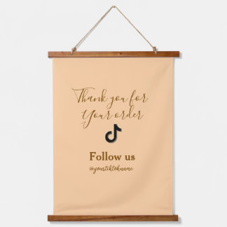 follow us tiktok username social media add QR text Hanging Tapestry