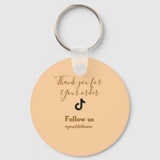 follow us tiktok username social media add QR text Keychain