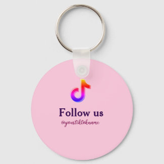 follow us tiktok username social media add QR text Keychain