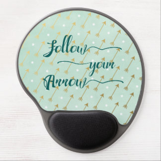 Follow Your Arrow Gel Mousepad in Mint and Gold