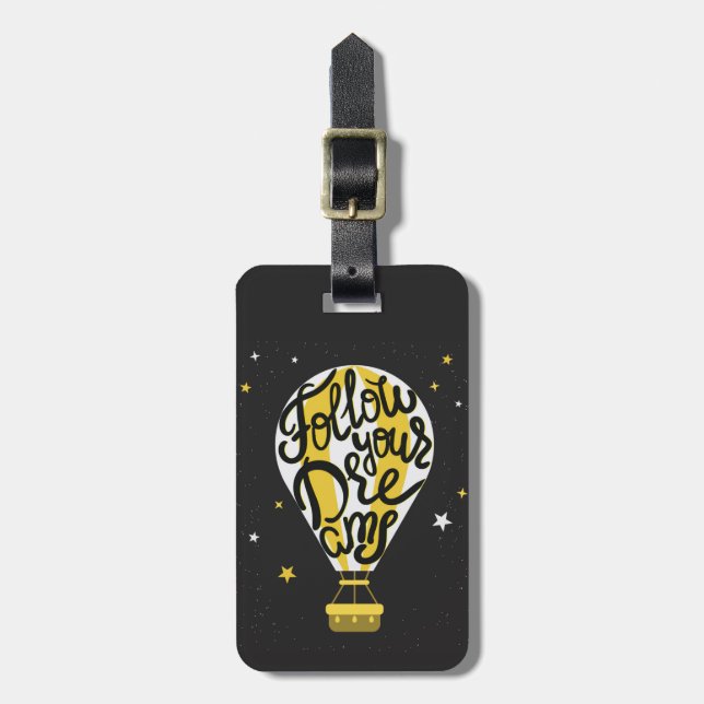 Follow Your Dreams Balloon Luggage Tag (Front Vertical)