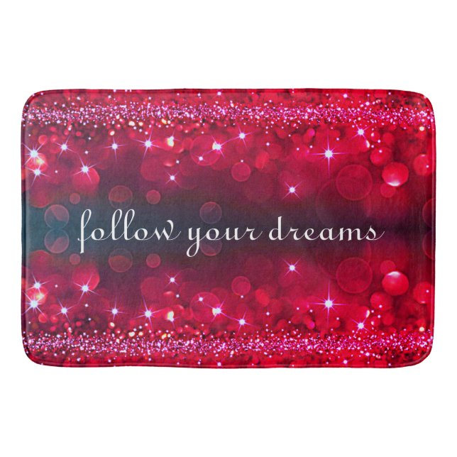 Follow Your Dreams Cherry Sparkle Bath Mat (Front)
