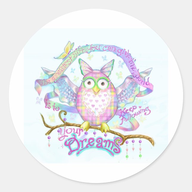 Follow Your Dreams Classic Round Sticker (Front)