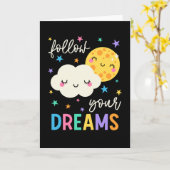 Follow Your Dreams | Cloud & Moon Card (Yellow Flower)