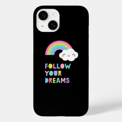 Follow Your Dreams Cute Rainbow Cloud Case_Mate iPhone 14 Case