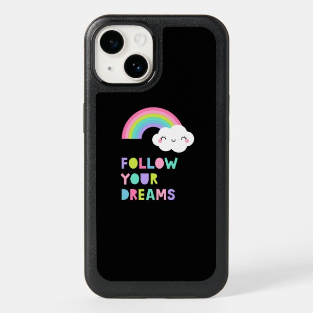 Follow Your Dreams Cute Rainbow Cloud Otterbox iPhone Case (Back)
