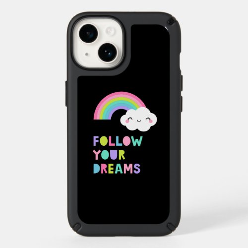 Follow Your Dreams Cute Rainbow Cloud Speck iPhone 14 Case