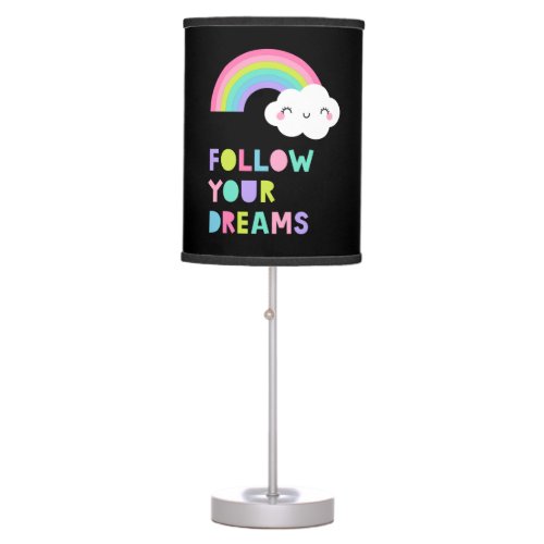 Follow Your Dreams Cute Rainbow Cloud Table Lamp