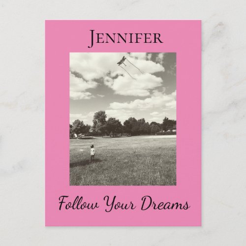 Follow Your Dreams Encouragement Inspiration Verse Postcard