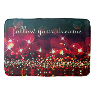 Follow Your Dreams Glitter Sparkle Bath Mat