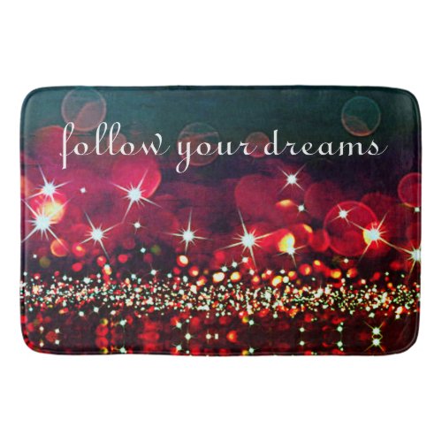 Follow Your Dreams Glitter Sparkle Bath Mat