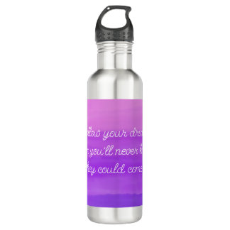 “Follow your dreams” inspiring purple water bottle