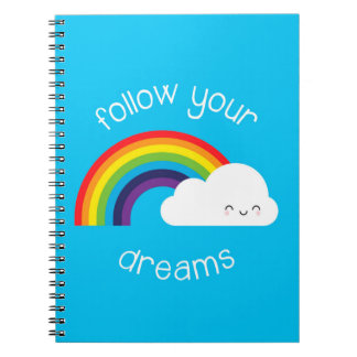 Follow Your Dreams Kawaii Rainbow Notebook