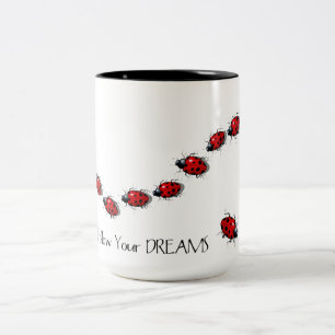 Follow Your Dreams: Ladybugs, Ladybirds: Art Two-Tone Coffee Mug