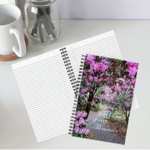 Follow Your Dreams Quote Floral Garden Path Notebook