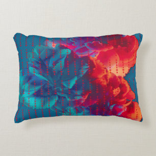 Follow Your Dreams Quotes Colorful Flowers Accent Pillow