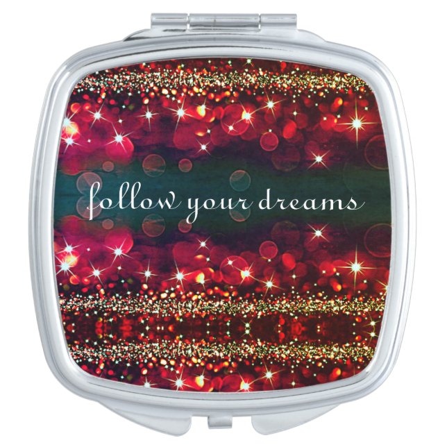 Follow Your Dreams Sparkle Compact Mirror (Front)