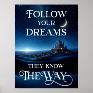 Follow Your Dreams Under a Starlit Sky Poster