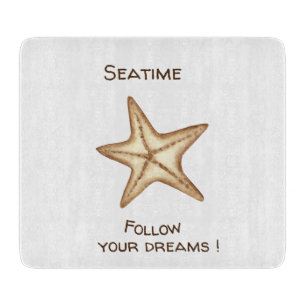 Follow your dreams watercolor Seatime Starfish Cutting Board