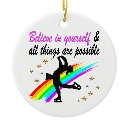FOLLOW YOUR FIGURE SKATING DREAMS DESIGN CERAMIC ORNAMENT