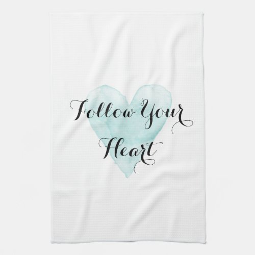 Follow Your Heart 100 cotton kitchen hand towels