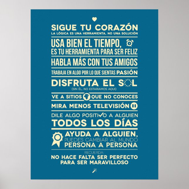 Follow your heart - Bleu Poster (Front)