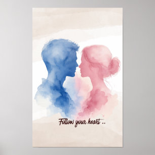 Follow Your Heart Couple Art Poster