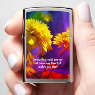 Follow Your Heart Flowers Inspirational Quote Zippo Lighter
