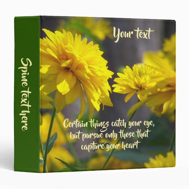 Follow Your Heart Inspirational Personalized 3 Ring Binder (Front/Spine)