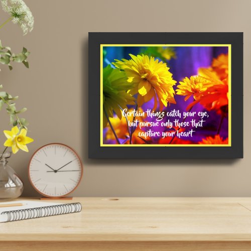 Follow Your Heart Inspirational Quote Framed Framed Art