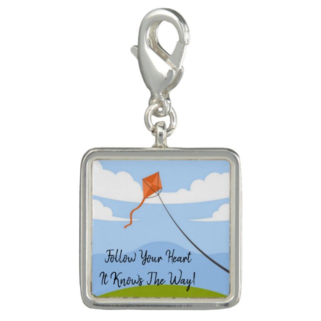 Follow Your Heart Kite Bracelet Charm (Front)