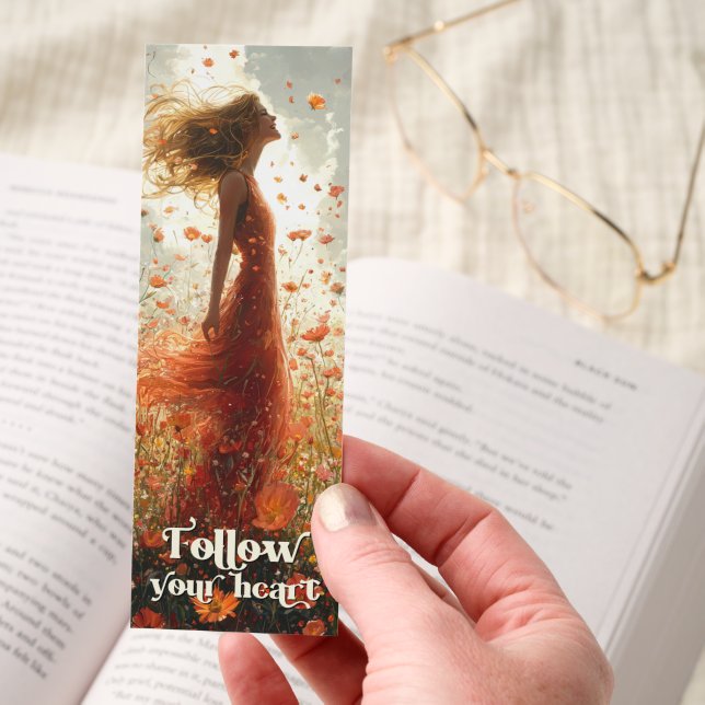 Follow Your Heart Motivational Bookmark (Hand)