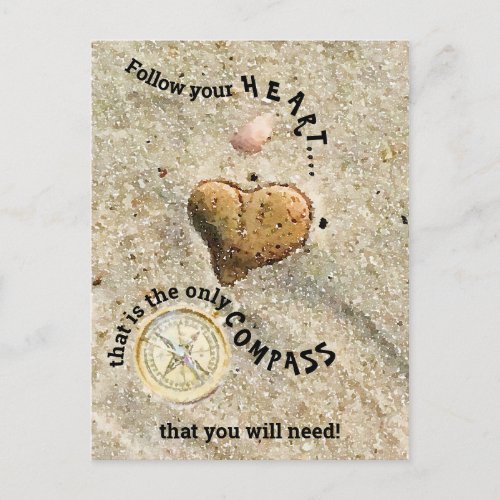 Follow your heart only compass you need Postcard