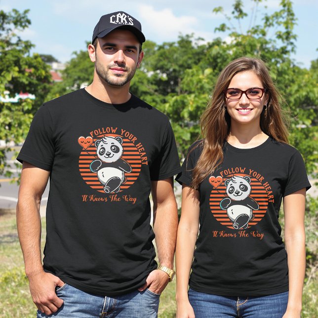 Follow Your Heart Panda Couple Matching  T-Shirt (Creator Uploaded)