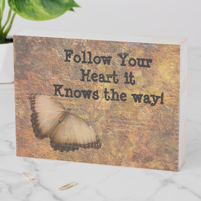 "Follow Your Heart" Rustic Decor Sign (In Situ Horizontal)