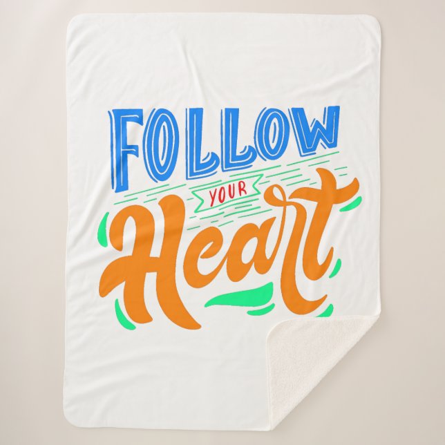 follow your heart sherpa blanket (Front)