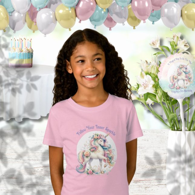 Follow Your Inner Sparkle Rainbow Unicorn Pastel  T-Shirt (Follow Your Inner Sparkle Rainbow Unicorn Pastel T-Shirt)
