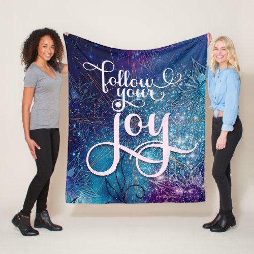 Follow Your Joy _ Aqua Affirmation Artistry Fleece Blanket