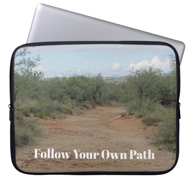 Follow Your Own Path Desert Photo Hiking Trail Laptop Sleeve (Front)