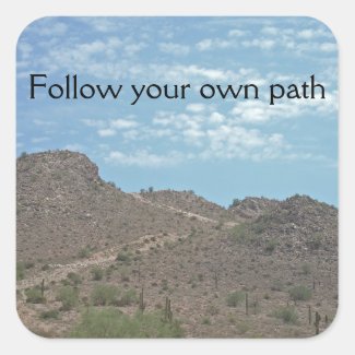 Follow Your Own Path Mountain Trail Inspiration Square Sticker